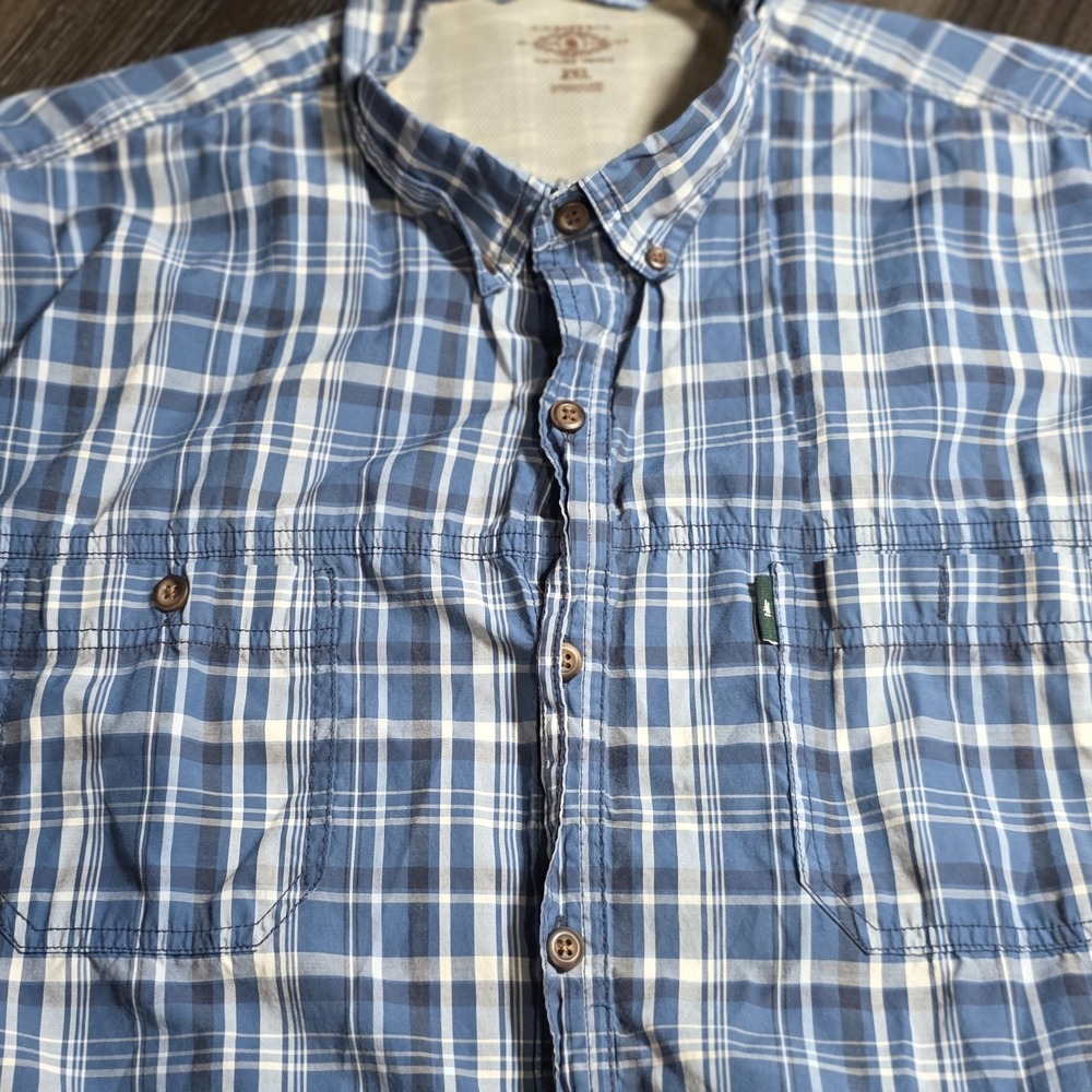 Red Head Short Sleeve button front Shirt Men's Size 3XL Blue Plaid used
